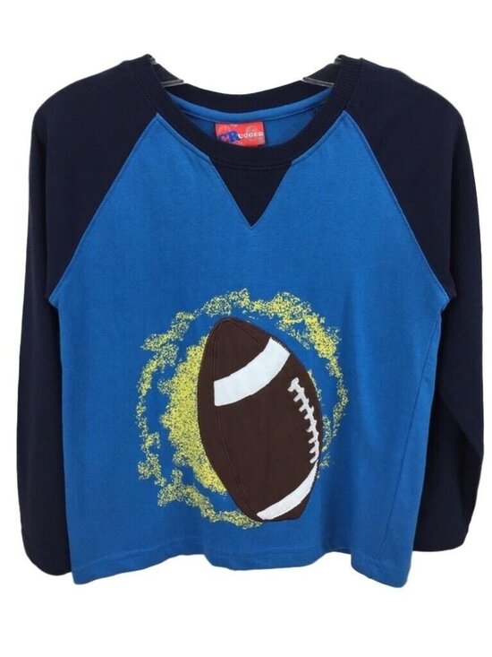 CR Rugged Other - CR Rugged Boys Size 7 Blue & Yellow Football Applique Long Sleeve Raglan Shirt